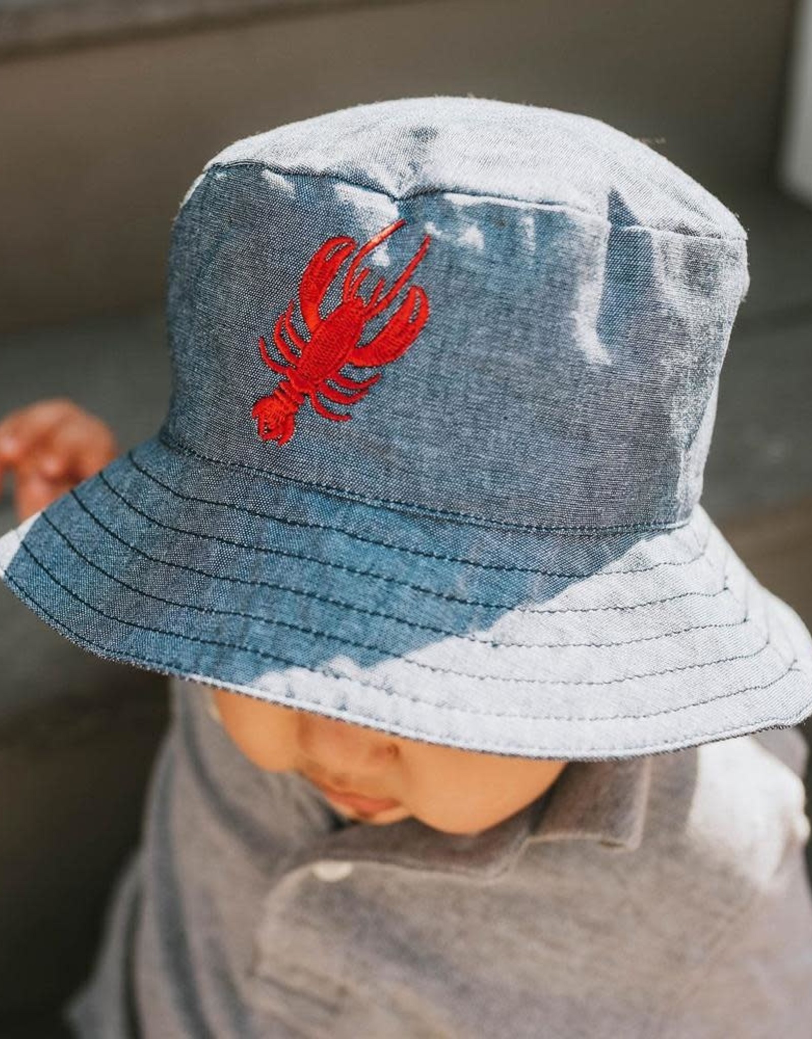 Huggalugs Lobster Chambray Bucket Hat