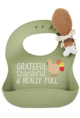 Green Thanksgiving Bib w/rattle