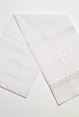 Linen Christening Towel w/Cross