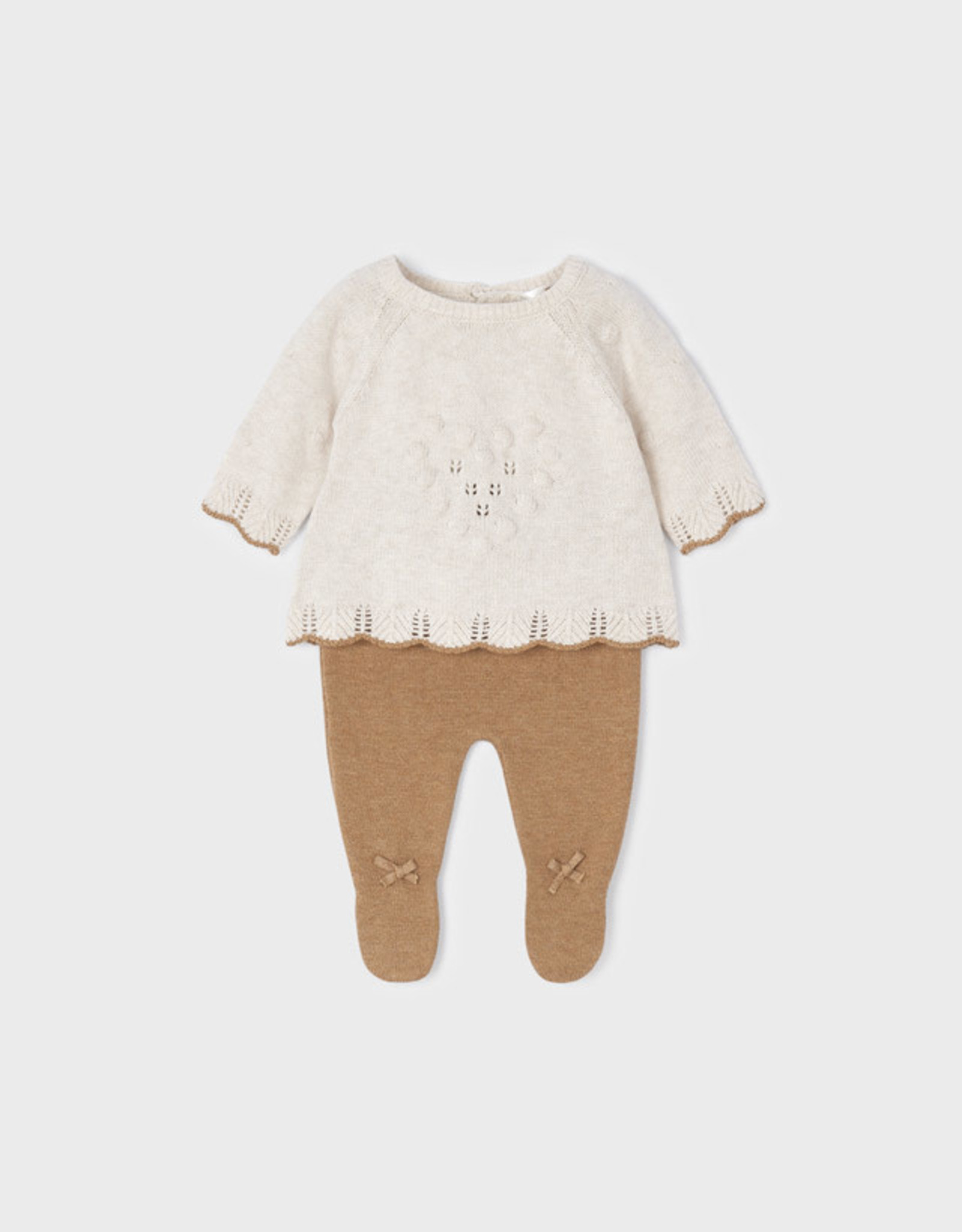 Cream/Brown Knit Set