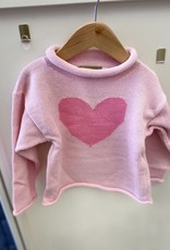 Claver Lt Pink Heart Sweater