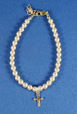 FC Pearl Bracelet w/sterling silver cross