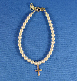 FC Pearl Bracelet w/sterling silver cross