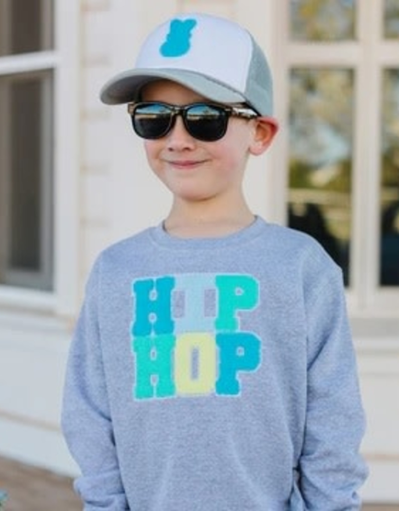 Hip Hop Patch L/S Sweatshirt Gray