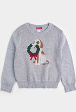 Petit Lem Dog Wreath Sweater