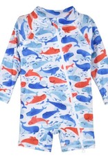 Flap Happy Splish Splash Whale Blue Swimsuit