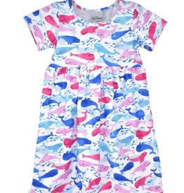 Flap Happy Rosy Whales Dress
