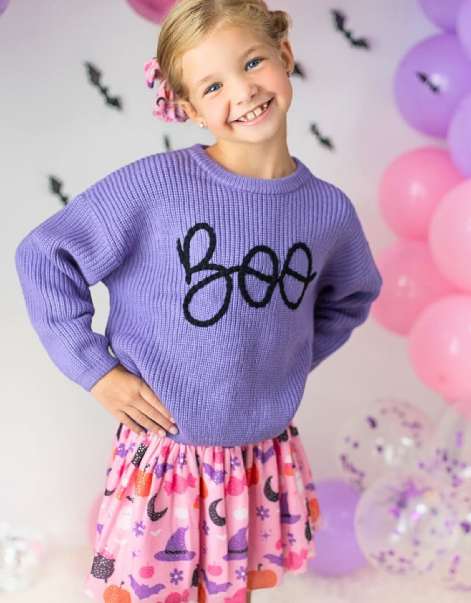 Boo Yarn Knit Halloween Sweater