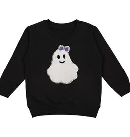 girly ghost patch halloween sweatshirt