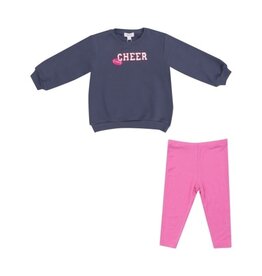 Footballs  Sweatshirt & Pink Rib Legging