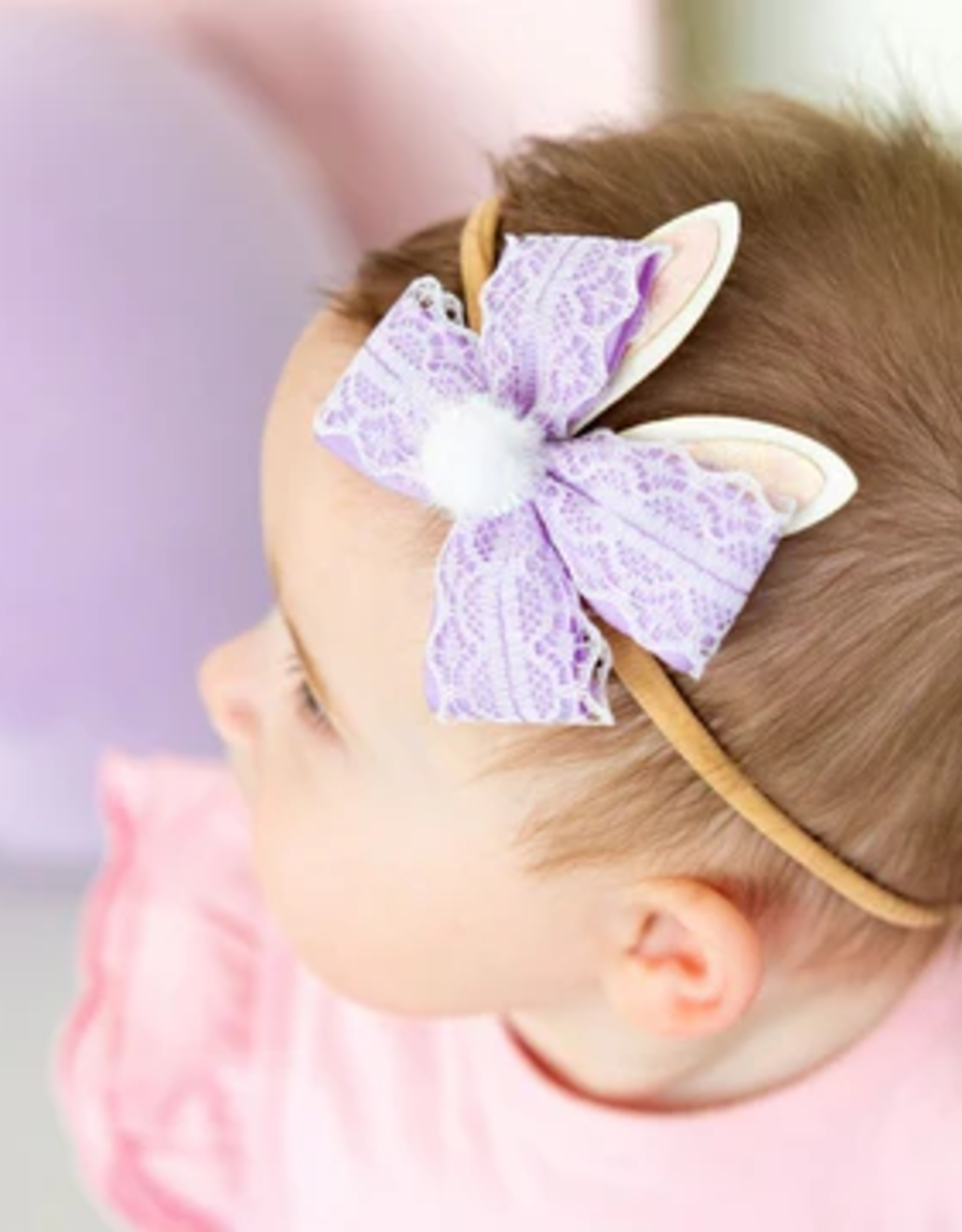 Lavender Bunny Bow Baby Headband