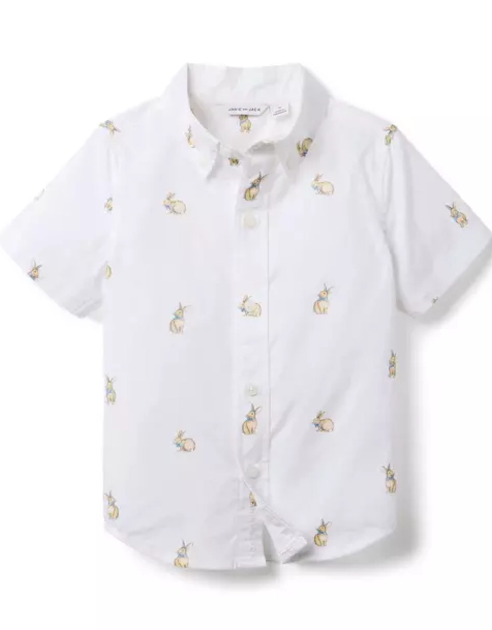 Janie and Jack POPLIN BUNNY PRINT TOP