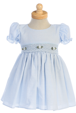 Swea Pea & Lilli Light Blue Seersucker Dress