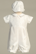 Shantung Romper w/Emb Cross