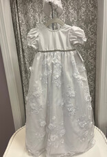 Taffeta gown w/3D lace overlay