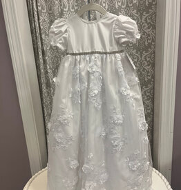 Taffeta gown w/3D lace overlay
