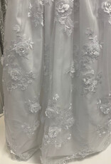 Taffeta gown w/3D lace overlay