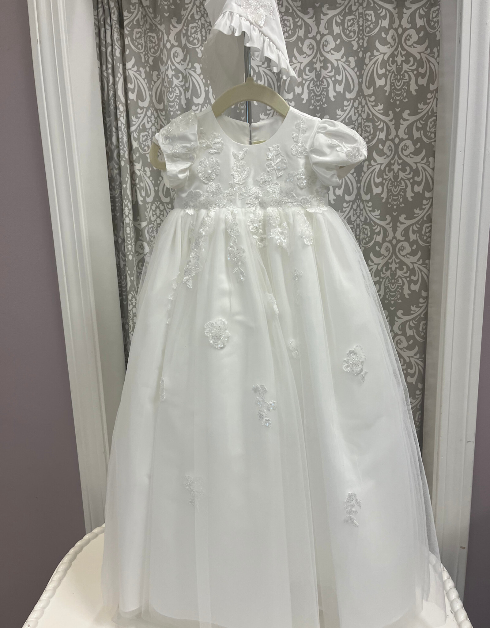 Maci's Design Ivory Beaded Top Gown