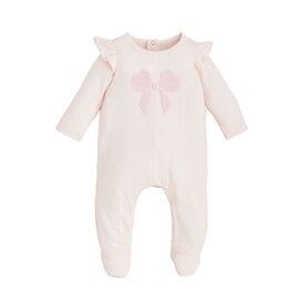 PINK BOUCLE BOW SLEEPER