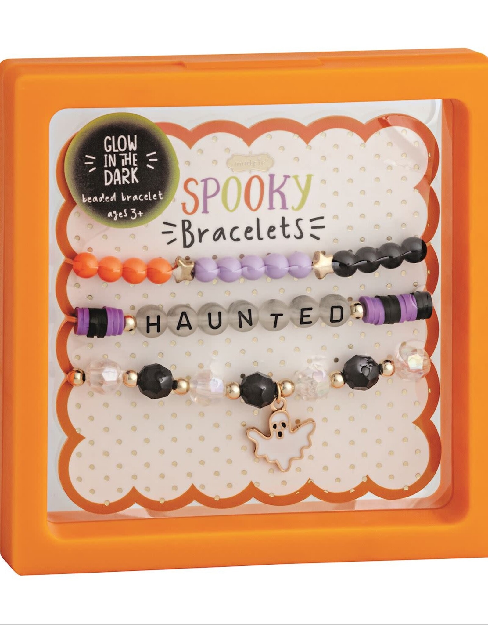 Orange Halloween Beaded Bracelet Set