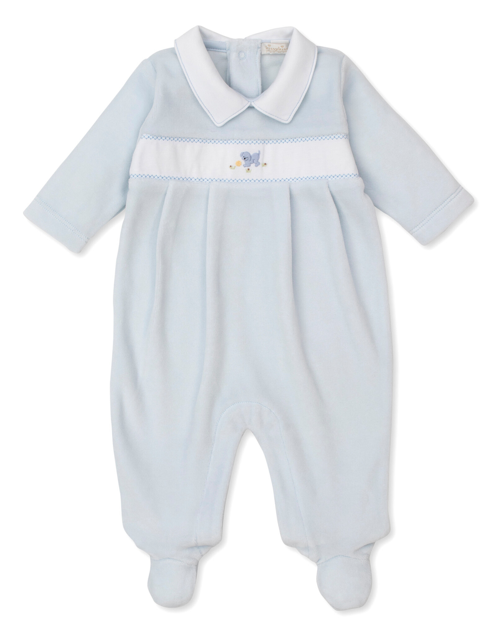 Kissy Kissy Playful Pups Velour Footie
