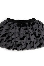 Flocked Bats Halloween Bow Tiered Tutu