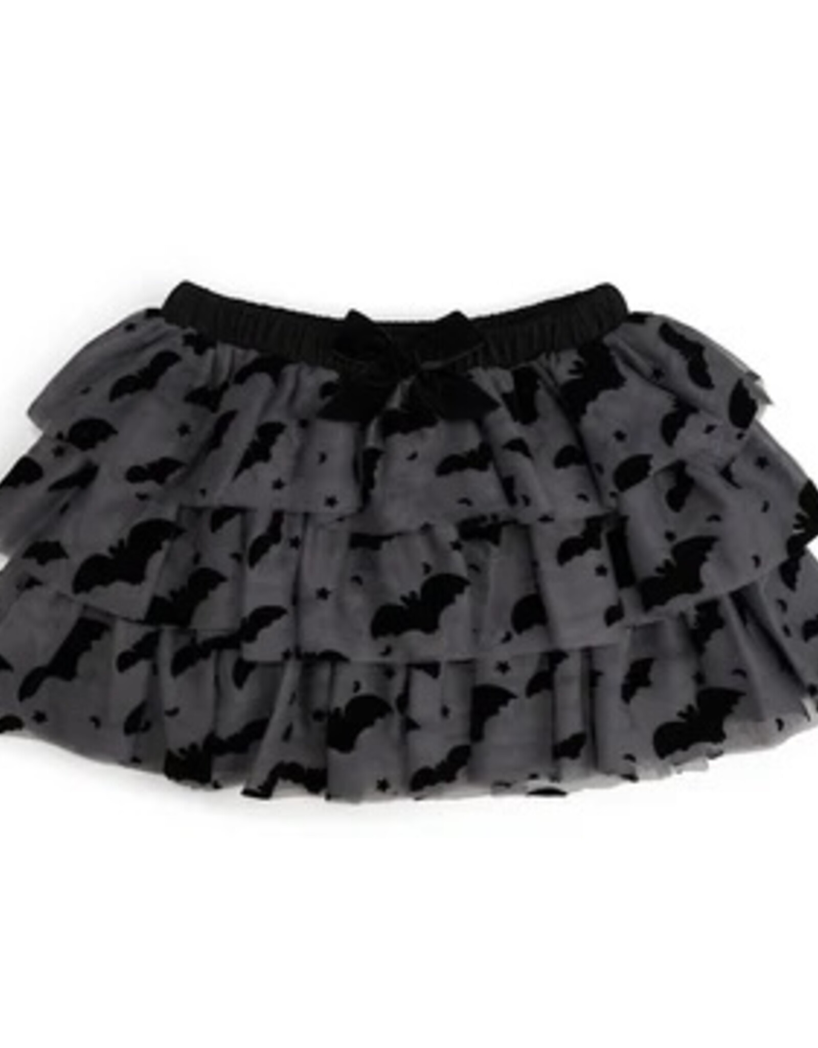 Flocked Bats Halloween Bow Tiered Tutu