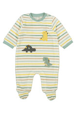 Dino Velour Stripe Footie