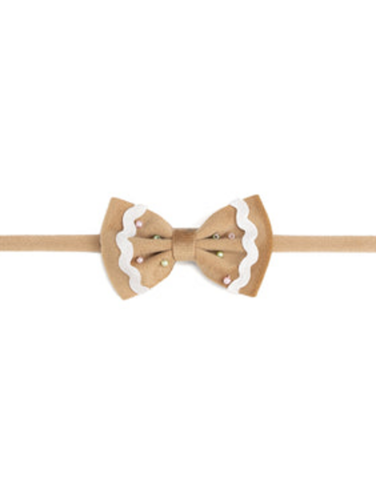 Gingerbread Velvet Bow Baby Headband