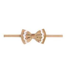 Gingerbread Velvet Bow Baby Headband