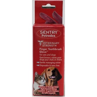 Sentry Pet Care Sentry Petrodex Dog & Cat Finger Toothbrush Glove, 5-count By Sentry