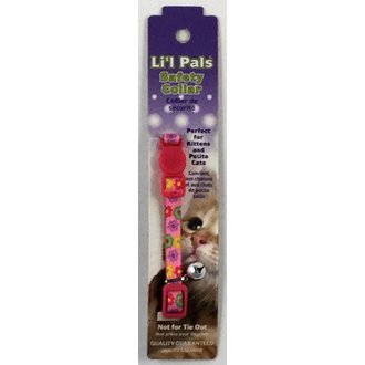 Lil Pals  Safety Collar for Kittens and Petite Cats - Pink Flowered