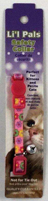 Lil Pals  Safety Collar for Kittens and Petite Cats - Pink Flowered