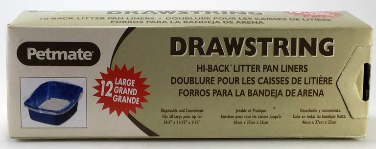 Petmate Petmate Drawstring Hi Back Litter Pan Liner 12 Large