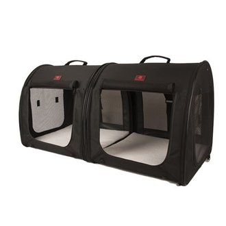 Unison Pet Supplies Fabric Portable Traveling Double Kennel