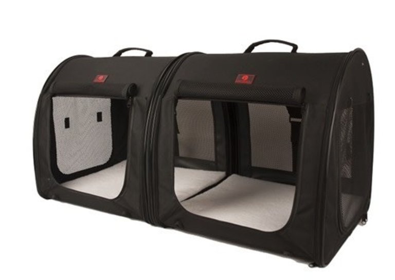 Unison Pet Supplies Fabric Portable Traveling Double Kennel