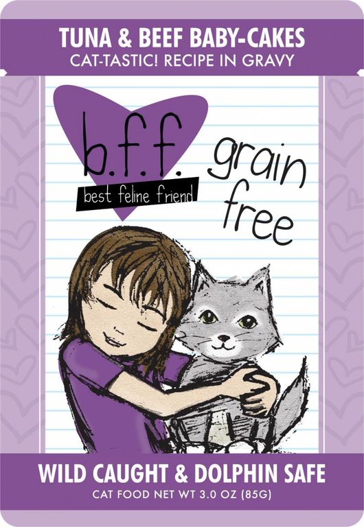 BFF BFF Tuna & Beef Baby Cakes Recipe in Gravy Grain-Free Cat Food 3-oz Pouch