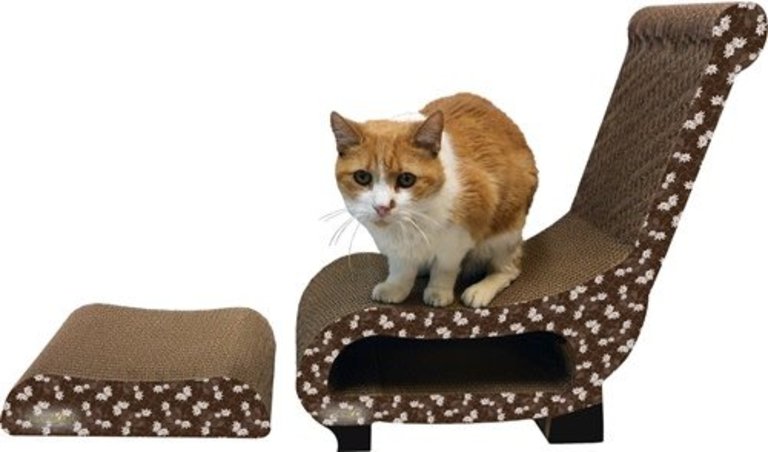 Imperial Cat Cat Scratch 'n Shapes Club Chair and Ottoman Combo
