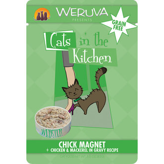 Weruva Weruva Cats in the Kitchen Chick Magnet Chicken & Mackerel in Gravy Recipe Grain-Free Cat Food 3-oz Pouch