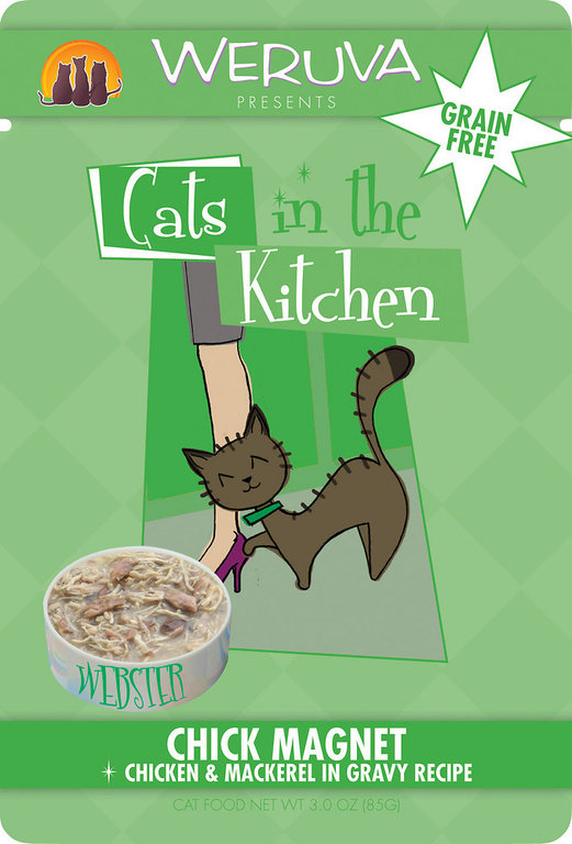 Weruva Weruva Cats in the Kitchen Chick Magnet Chicken & Mackerel in Gravy Recipe Grain-Free Cat Food 3-oz Pouch