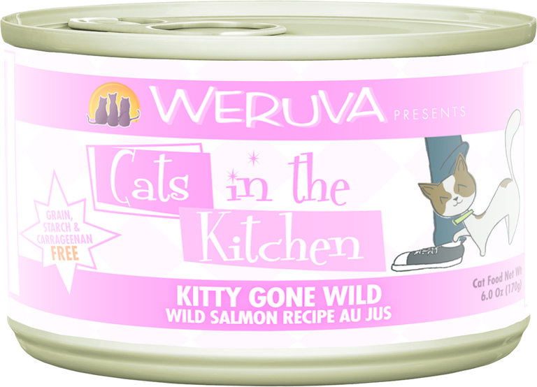 Weruva Weruva Cats in the Kitchen Kitty Gone Wild Salmon Au Jus Grain-Free Recipe 3.2 oz Canned Cat Food
