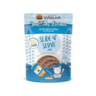 Weruva Weruva Slide N Serve Jeopurrdy Licious Chicken Breast Pate Dinner Cat Food Pouch 5.5 oz