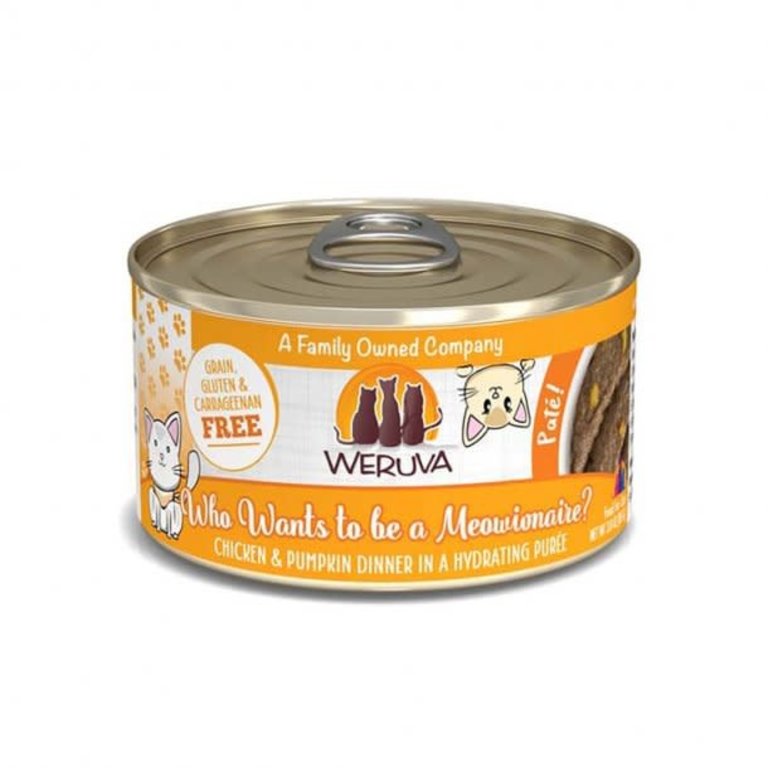 Weruva Weruva Pureed Who Wants to Be a Meowionaire Chicken and Pumpkin Pate Dinner Canned Cat Food 3 oz