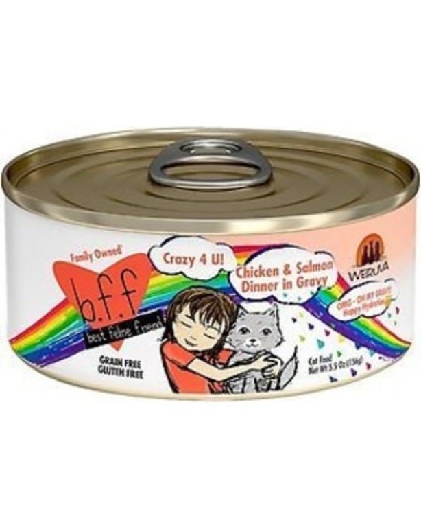 BFF BFF Oh My Gravy! Crazy 4 U! Chicken & Salmon Grain-Free Canned Cat Food 5.5 oz