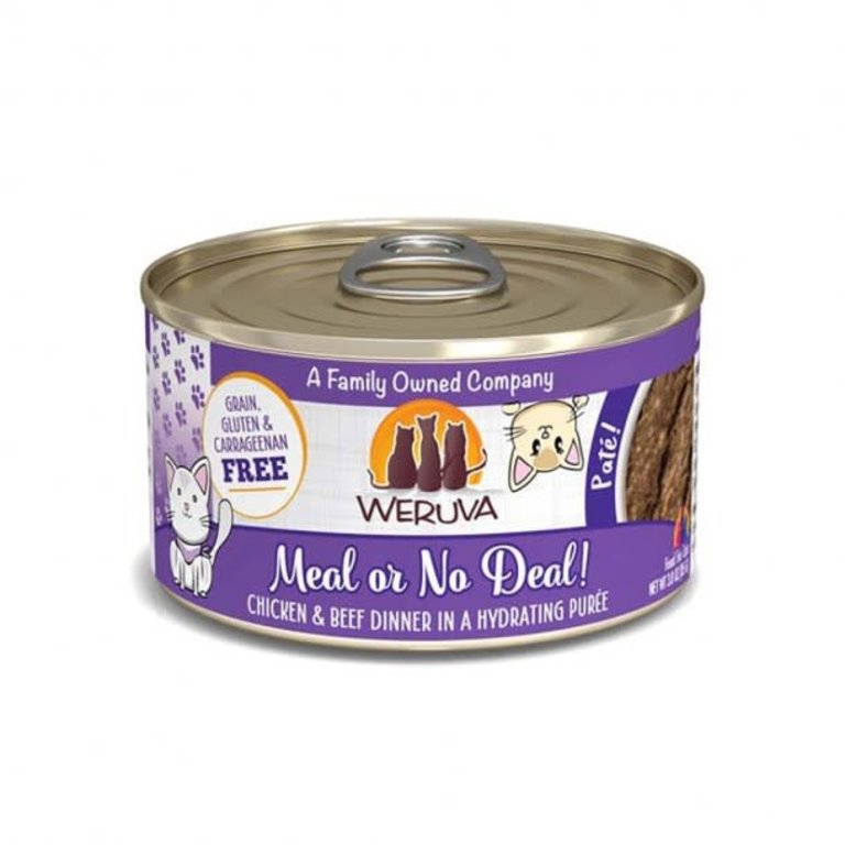 Weruva Weruva Pureed Meal or No Deal Chicken and Beef Pate Canned Cat Food 3 oz