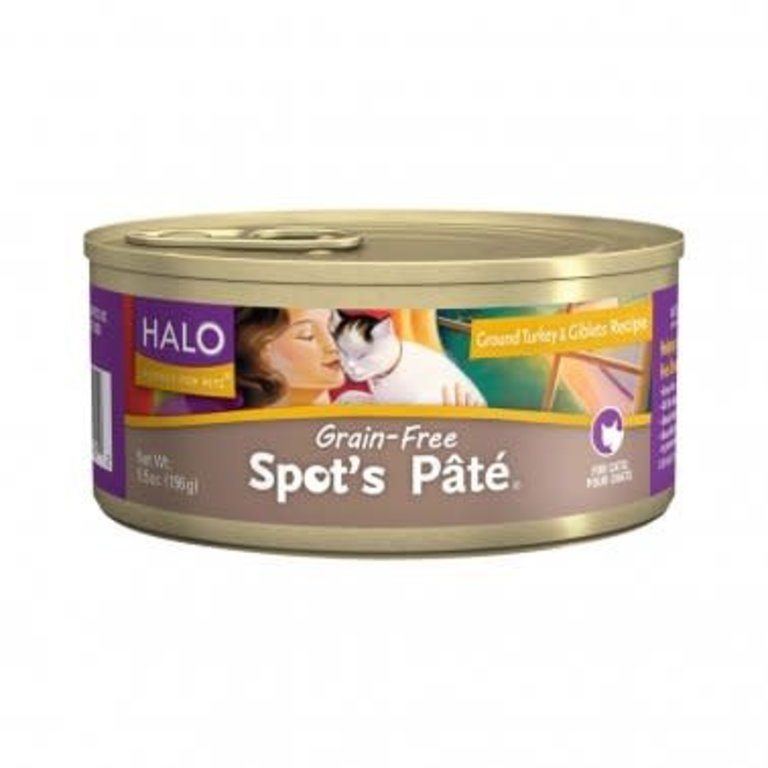 Halo Halo Indoor Cat, Grain-Free Turkey and Giblets Pate, 5.5oz