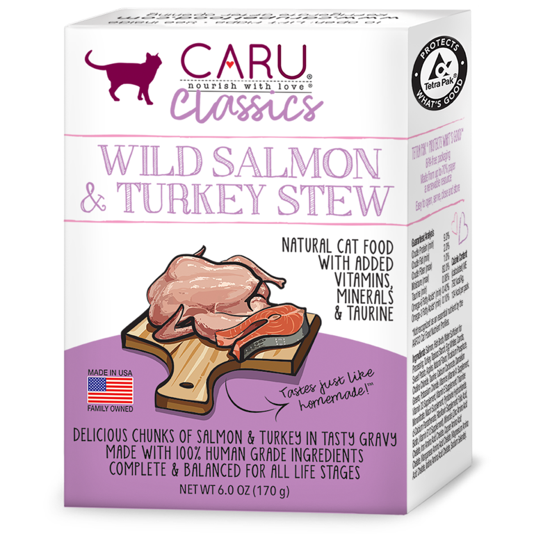 Caru Caru Classic Stews for Cats Salmon Turkey GF 6oz Carton