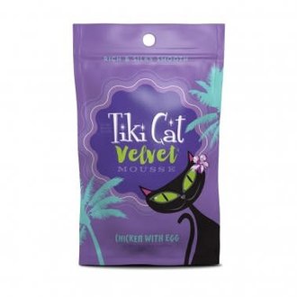 Tiki Cat Tiki Cat Velvet Mousse Chicken w Egg in Broth 2.8 oz Pouch