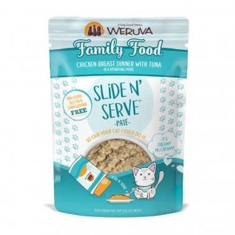 Weruva Weruva Slide N Serve Family Food Chicken Dinner with Tuna Cat Food Pouch 2.8 oz