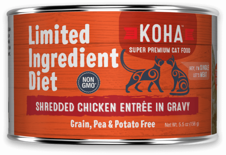 Koha Koha Limited Ingredient Grain-Free Shredded Chicken Canned Cat Food, 5.5oz